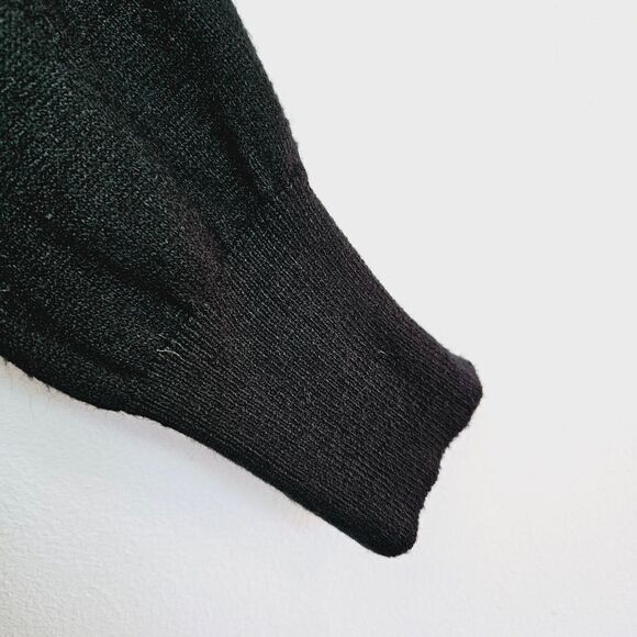 Vintage Oversized Slouchy Black Grandma/Grandpa Cozy Collared Sweater 26/28 3X - Picture 4 of 6